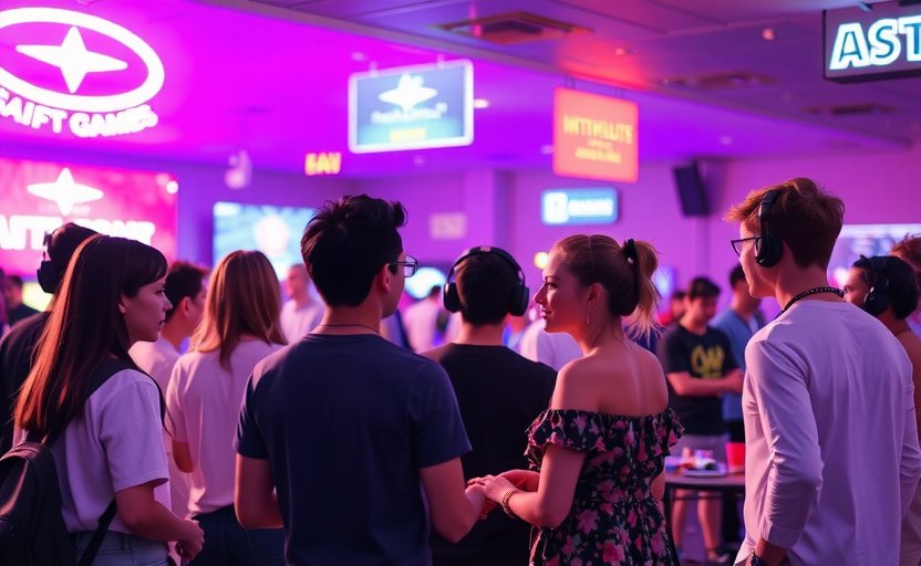 Virtual community event with gamers and developers